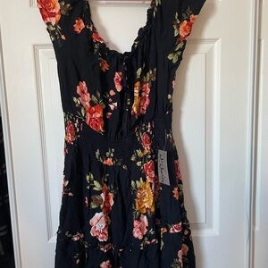 Floral Black Dress